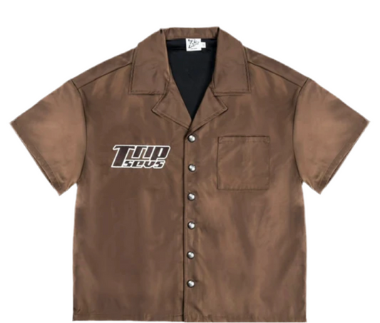 Triple Seven Brown Nylon Shirt