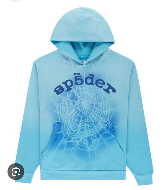 Sp5der Hoodie Light Blue Men's