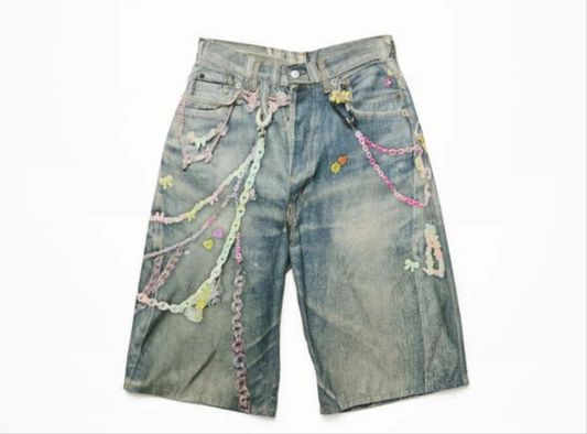 Acne Studios - Denim shorts loose fit - Mid blue