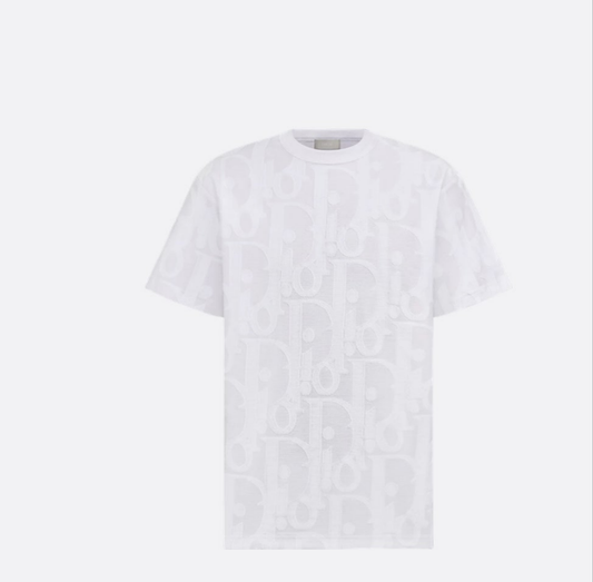 Dior Oblique T-Shirt Relaxed Fit White Cotton Jersey