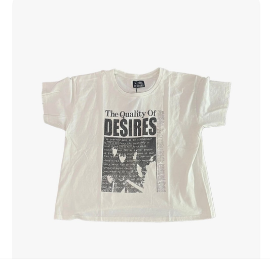 Matiere Desirs Quality of Desires T Shirt ‘Faded White'
