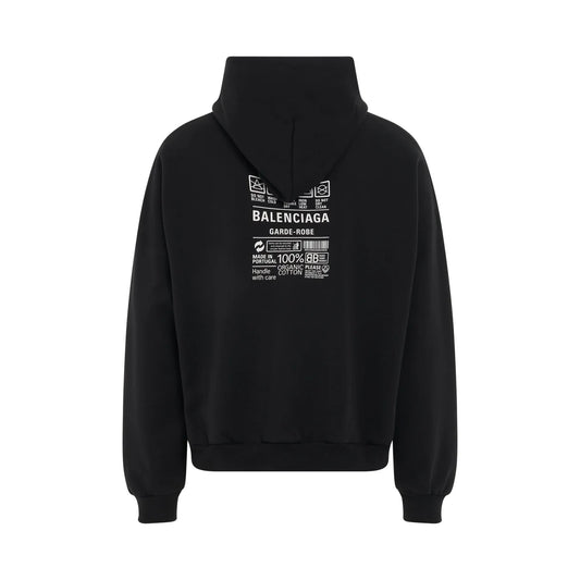 Balenciaga Care Label Hoodie Black