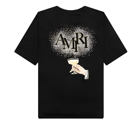 Amiri Crystal Champagne Tee 'Black'