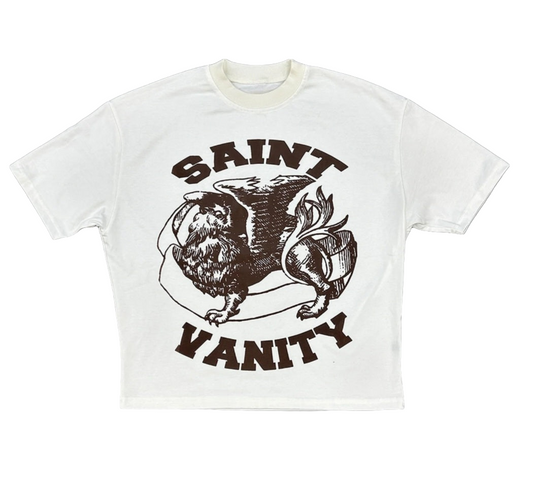 Brown Logo Tee "Cream"