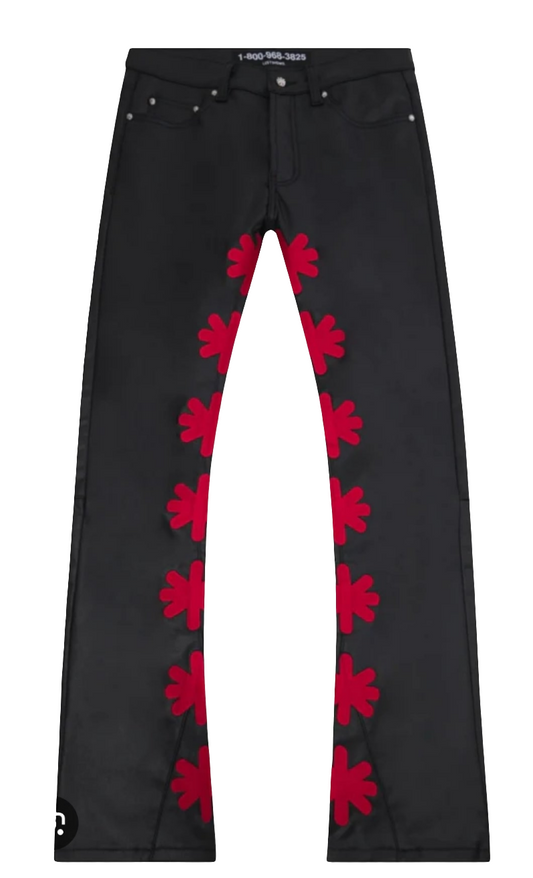 Lost shdws Leather Pant Black Red