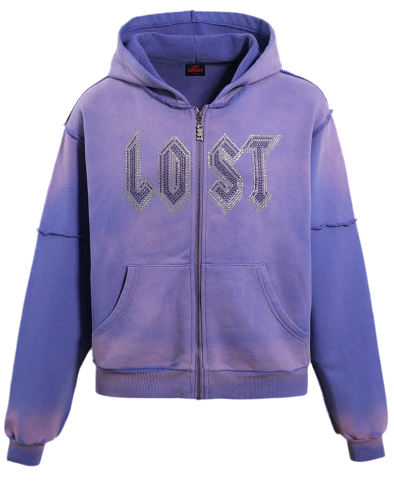 Lost Intricacy Zip Up Hoodie Lavender