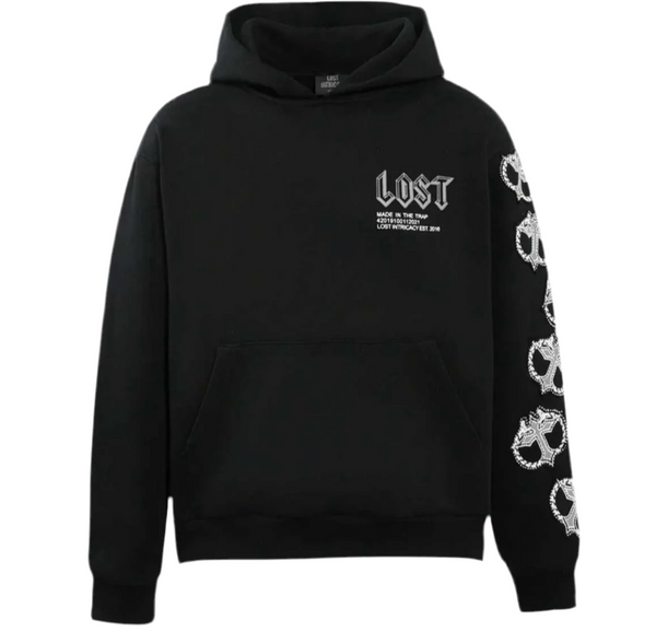 Lost Intricacy Mitt Hoodie Black White