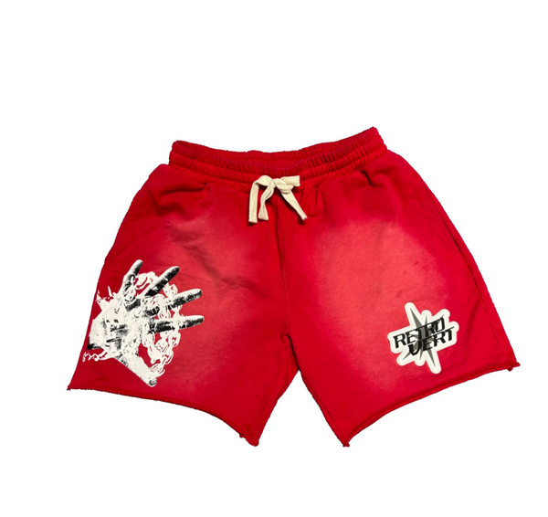 Retrovert Spiked Red Shorts