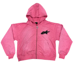 Eminent Pink Black Rhinestone Hoodie