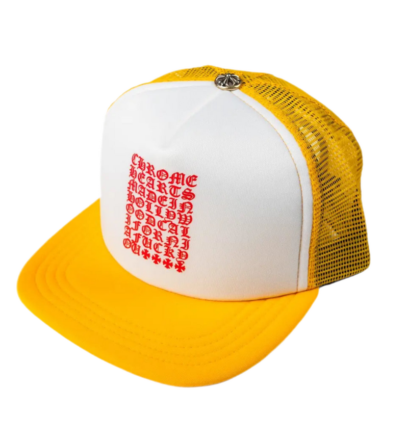 Chrome Heart Eye Chart Yellow Hat