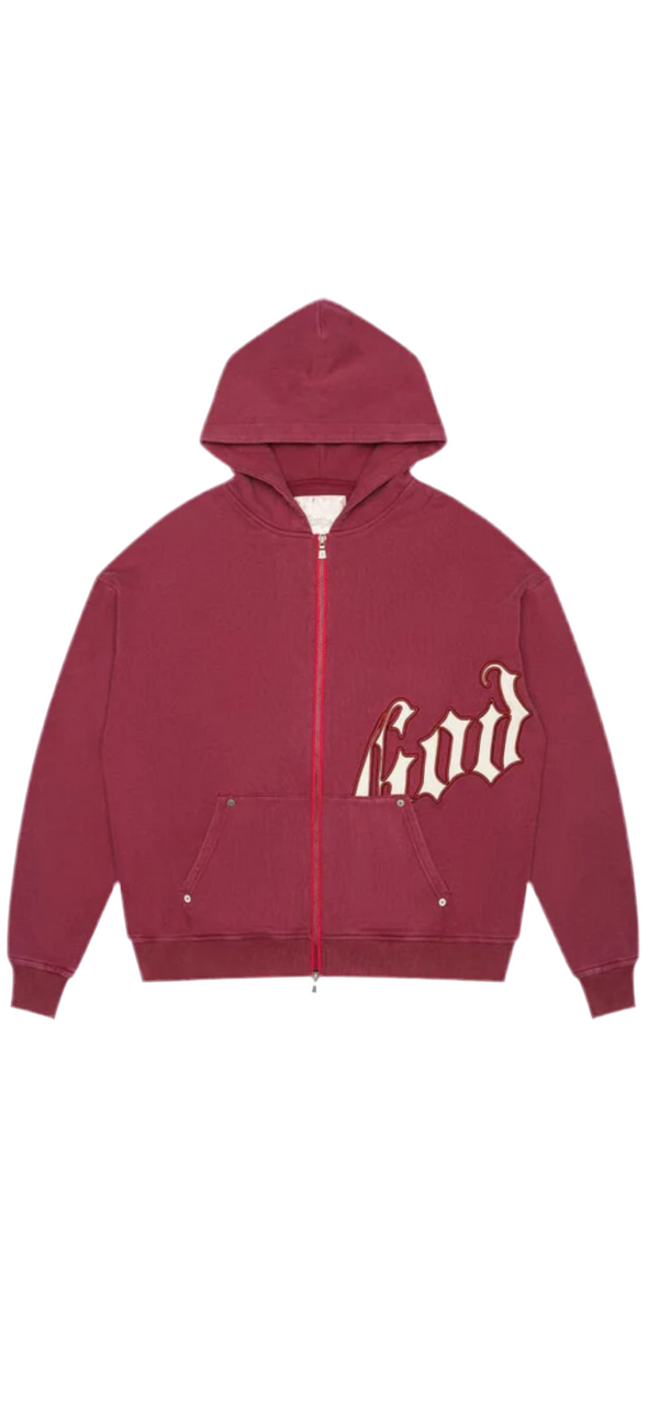 Godspeed Burgundy Zip Up Hoodie