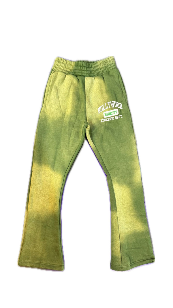 Hollywood Hideout Flare Green Pants