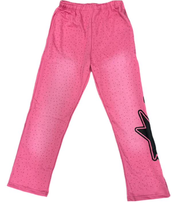 Eminent Pink Black Rhinestone  Sweatpants