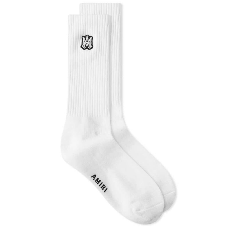 Amiri Embroidery White Logo Socks