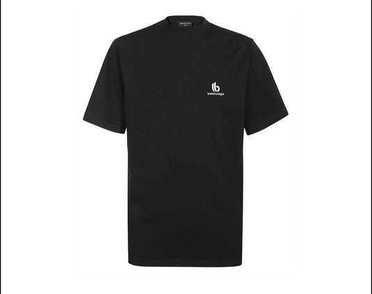 BALENCIAGA Embroidered Double B Logo Tee Black