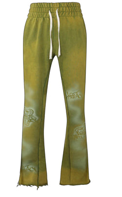 Lost Intricacy Green Flare Green Sweatpants