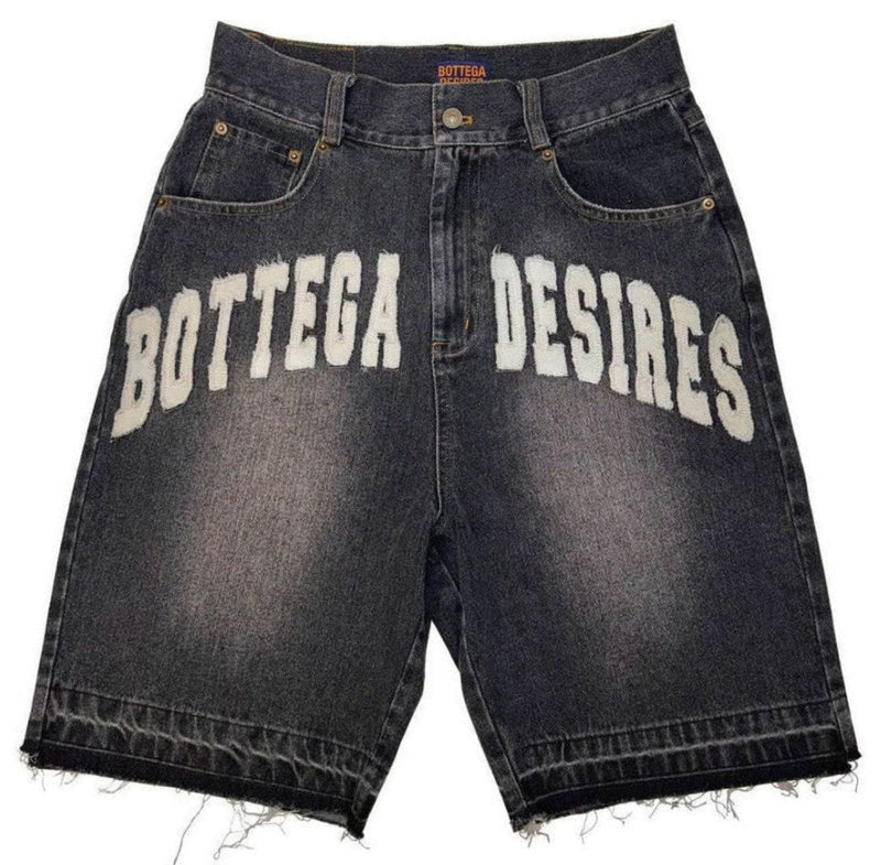 Bottega Desires Denim Jeans Shorts Jorts Black