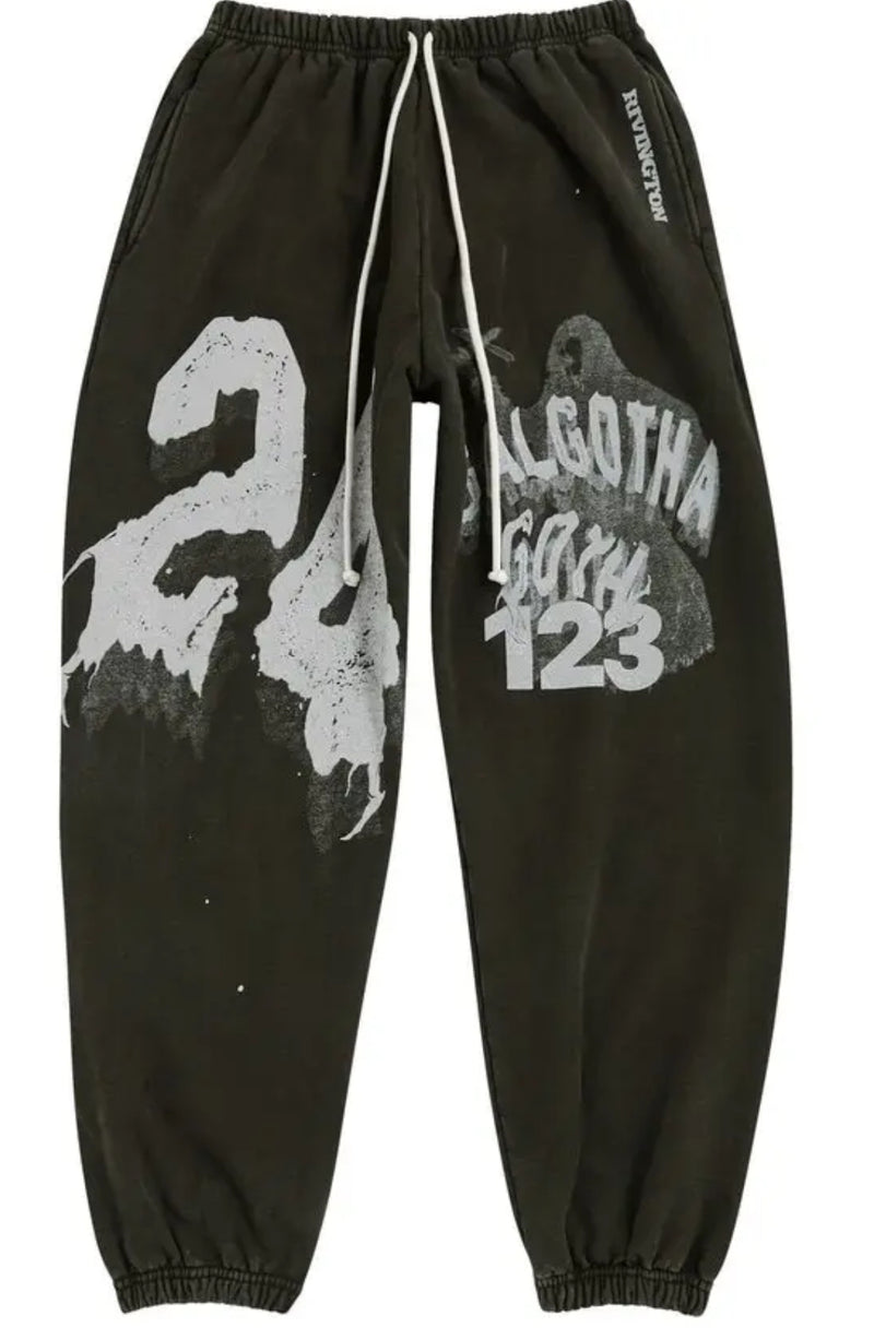 RRR 123 Enemy Logo Print Cotton Jersey Sweatpants