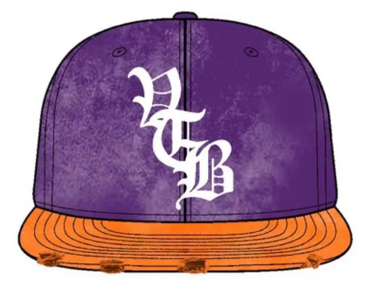 Vertabrae Distress Hat Purple Orange