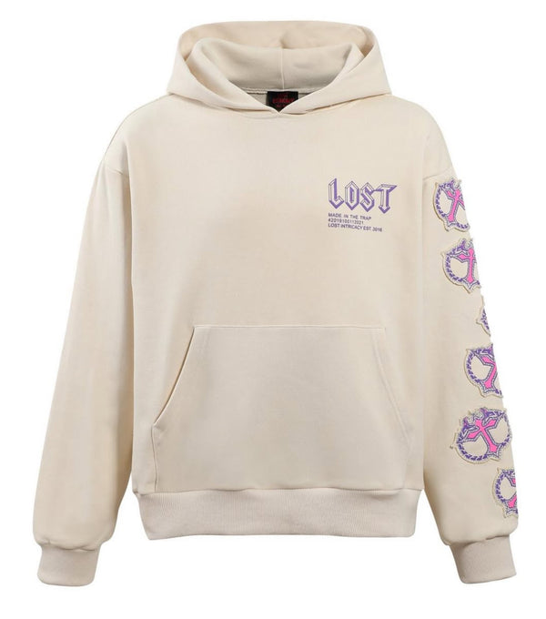 Lost Intricacy Cream Rhinestones Purple Hoodie