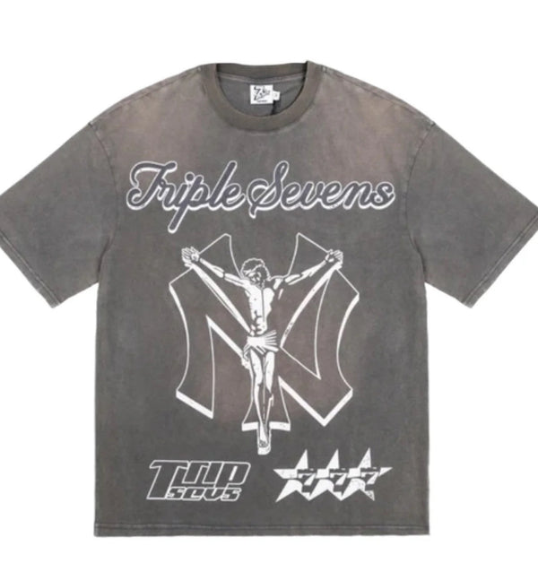 Triple Sevens NY Jesus T-Shirt Brown