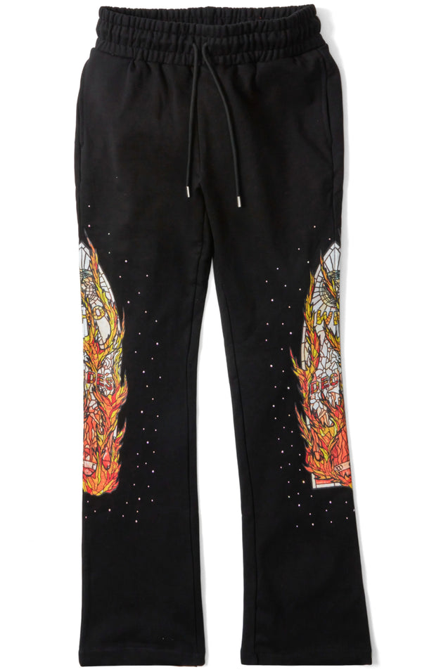 Who Decides War Flame Glass Lounge Pant / Black