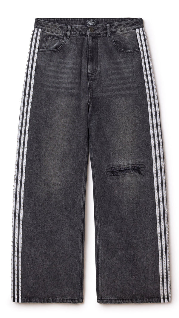 Vale Stripe Black Denim Jeans