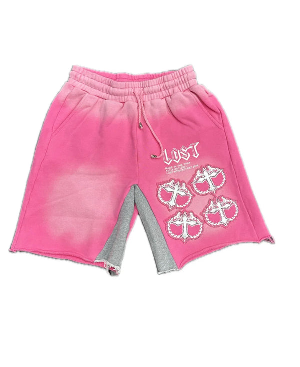 Lost Intricacy Pink Rhinestone Shorts