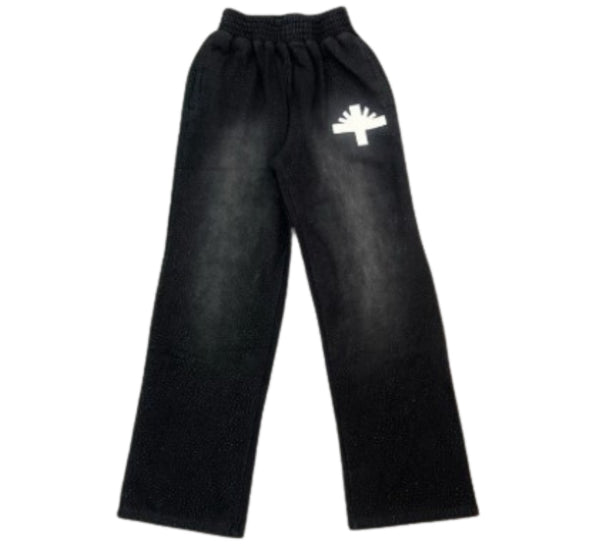 Vertabrae Crystal Black with white logo Sweatpant