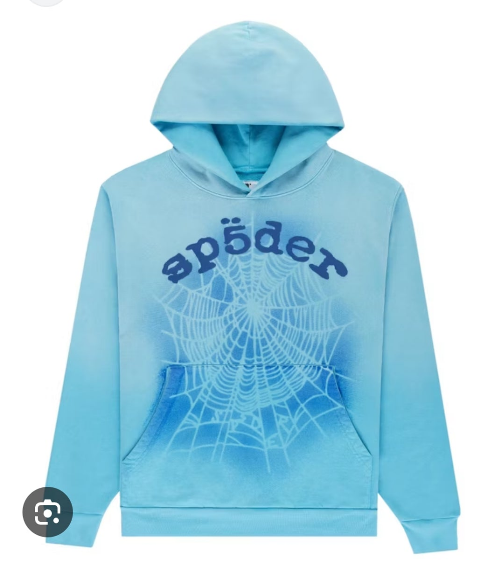 Sp5der Hoodie Light Blue Men's