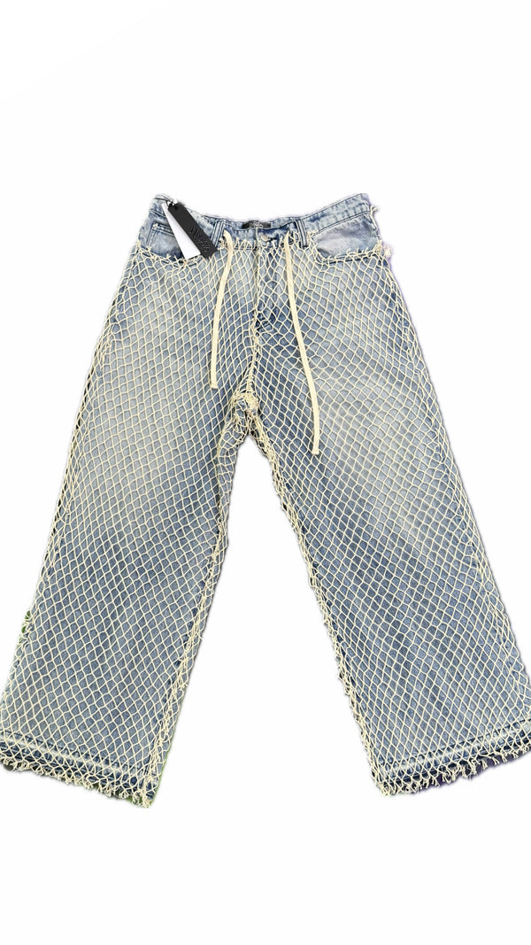 HMDD Fish Net Denim Pants