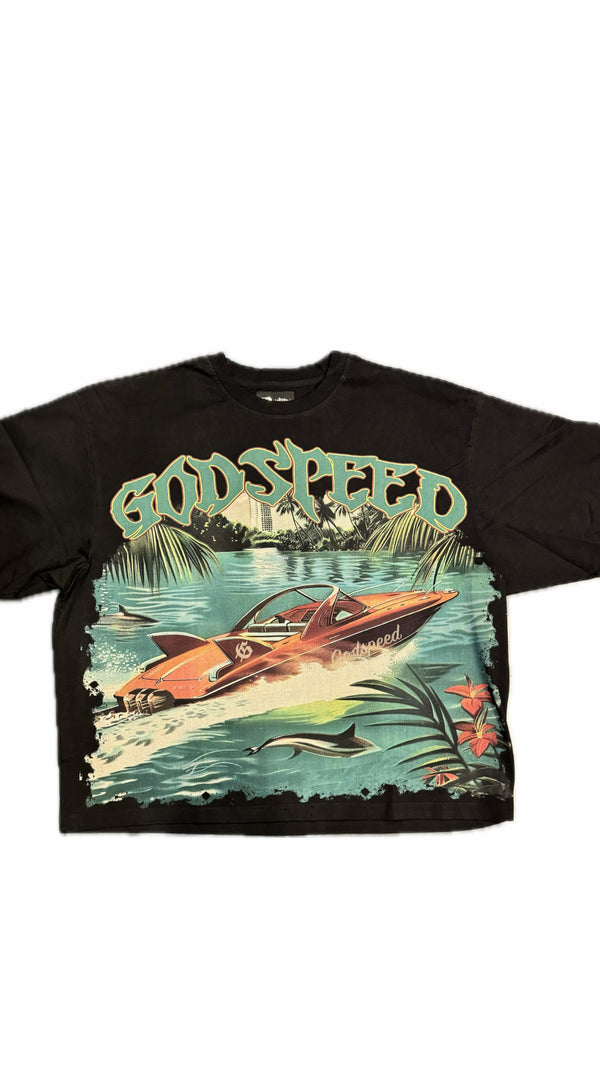 Godspeed x Art Basel Boat Black Tee