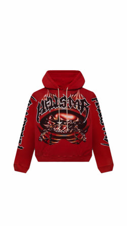 Hellstar Halloween Skeleton Airbrushed Red Hoodie