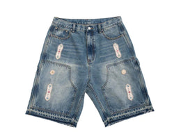 Embellished Double Knee Denim Shorts