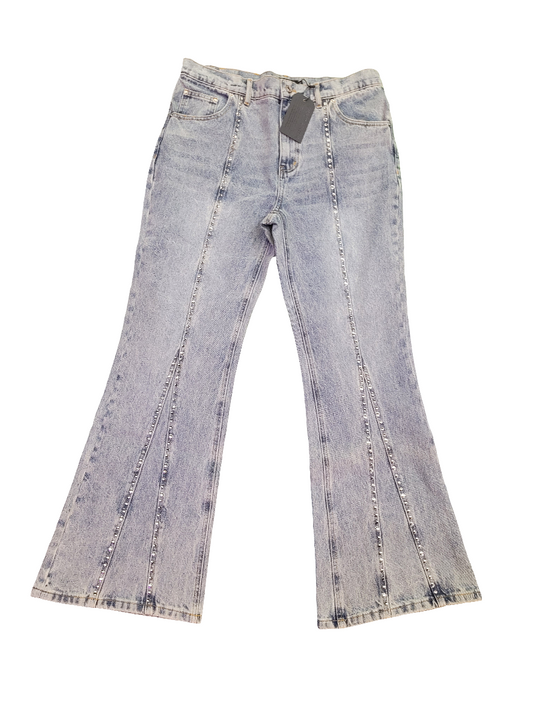 Matiere De Desirs Studded Pleated Denim