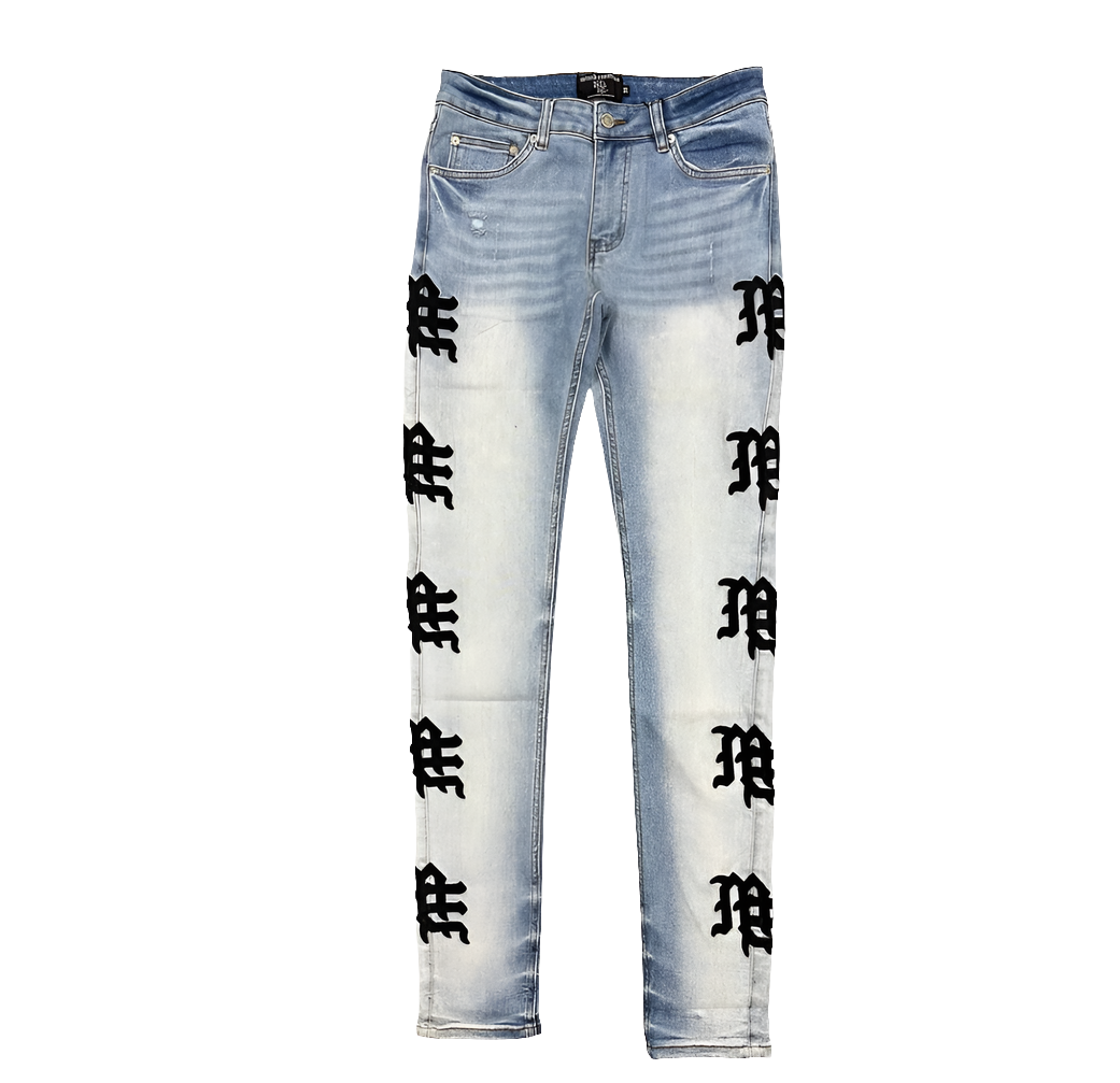 MIXED EMOTION MONOGRAM
JEANS - BLUE CITY NYC