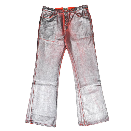 Gallery Dept. - Metallic Silver
Painted Red Flare Denim Jeans