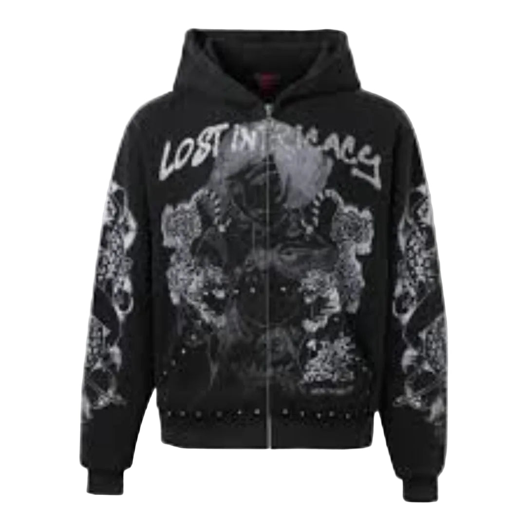 Black Twin Tiger Zip Up