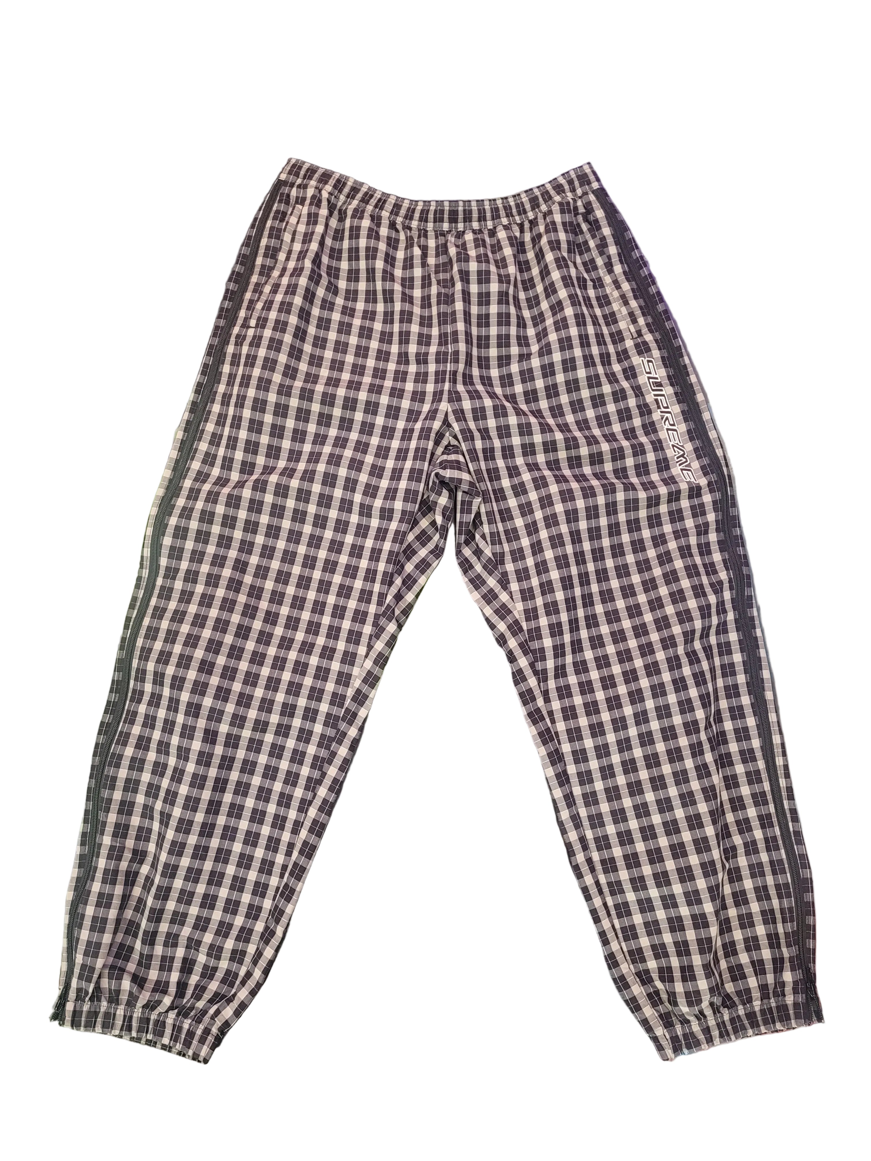 Supreme Plaid Warm Up Pant Black Men's
