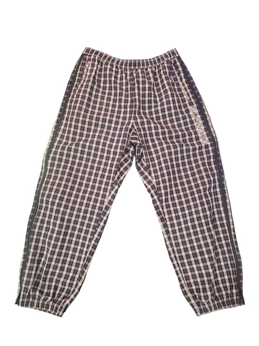 Supreme Plaid Warm Up Pant Black Men's
