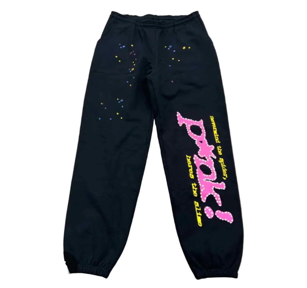 Sp5der Sweatpants "P*NK" Black