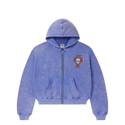Vale Forever Sun Clustered zip Up Blue Hoodie