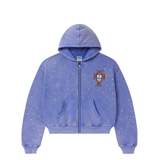 Vale Forever Sun Clustered zip Up Blue Hoodie