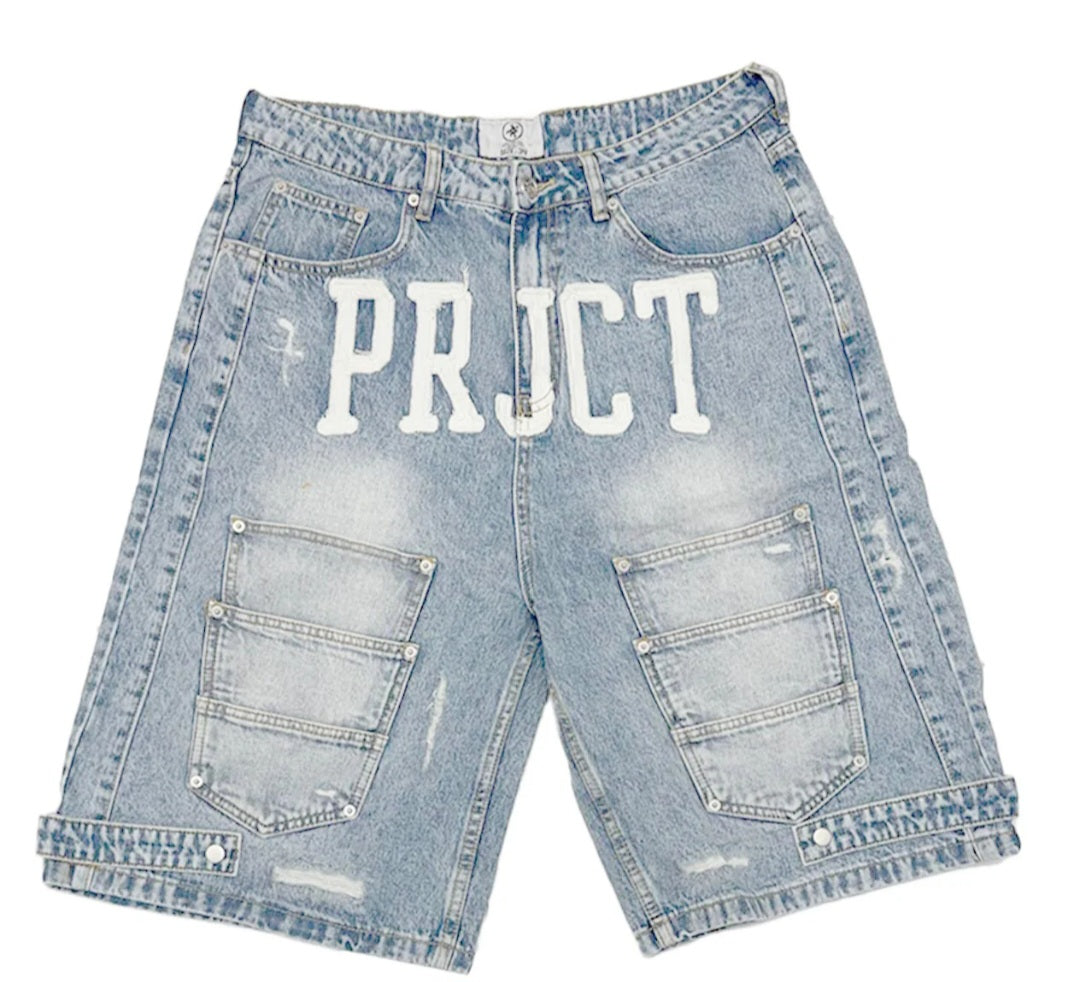 Project Capri Triple Pocket Jorts Light Blue Shorts