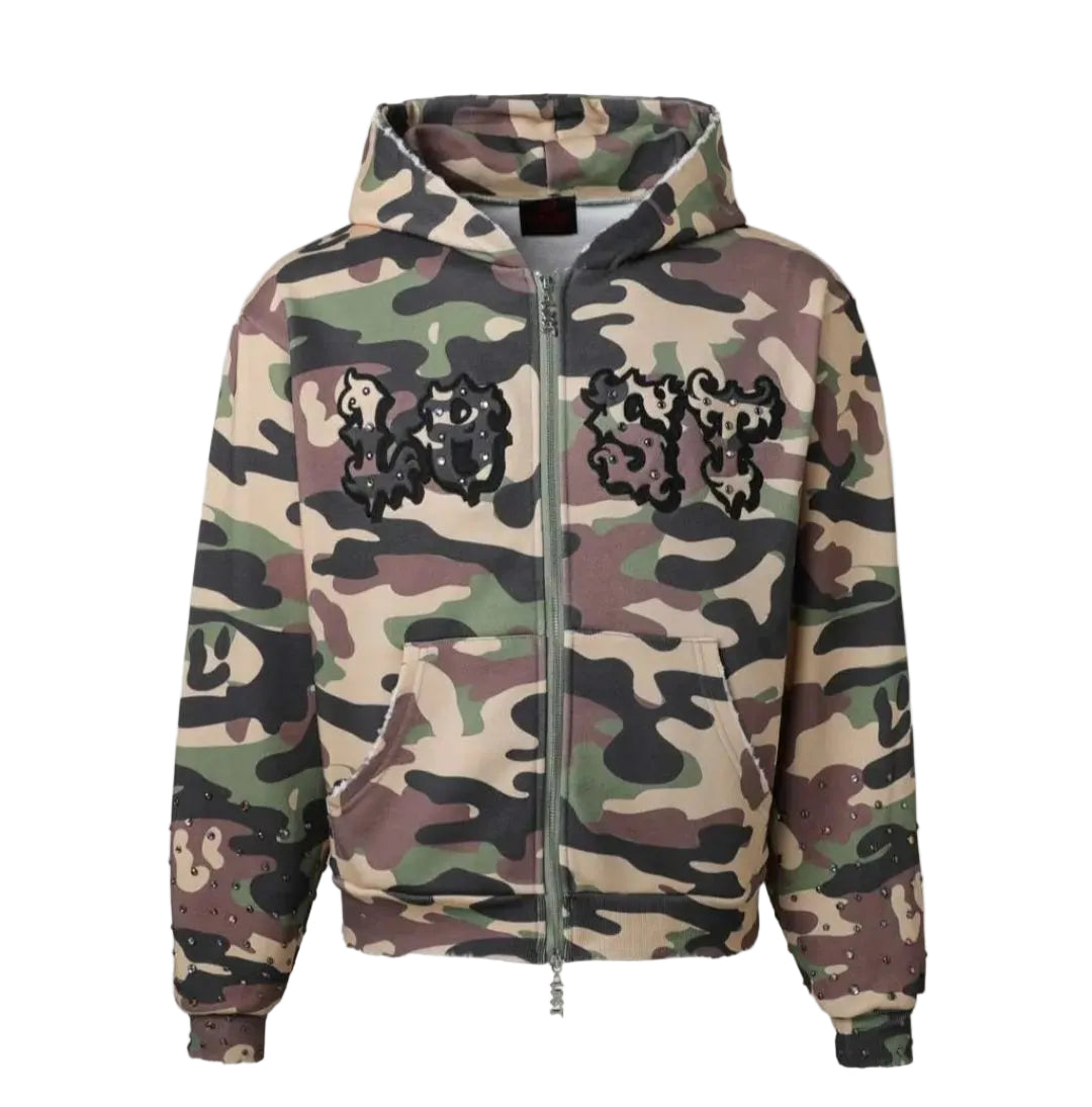 Lost Intricacy Jungle Camo Zip Up