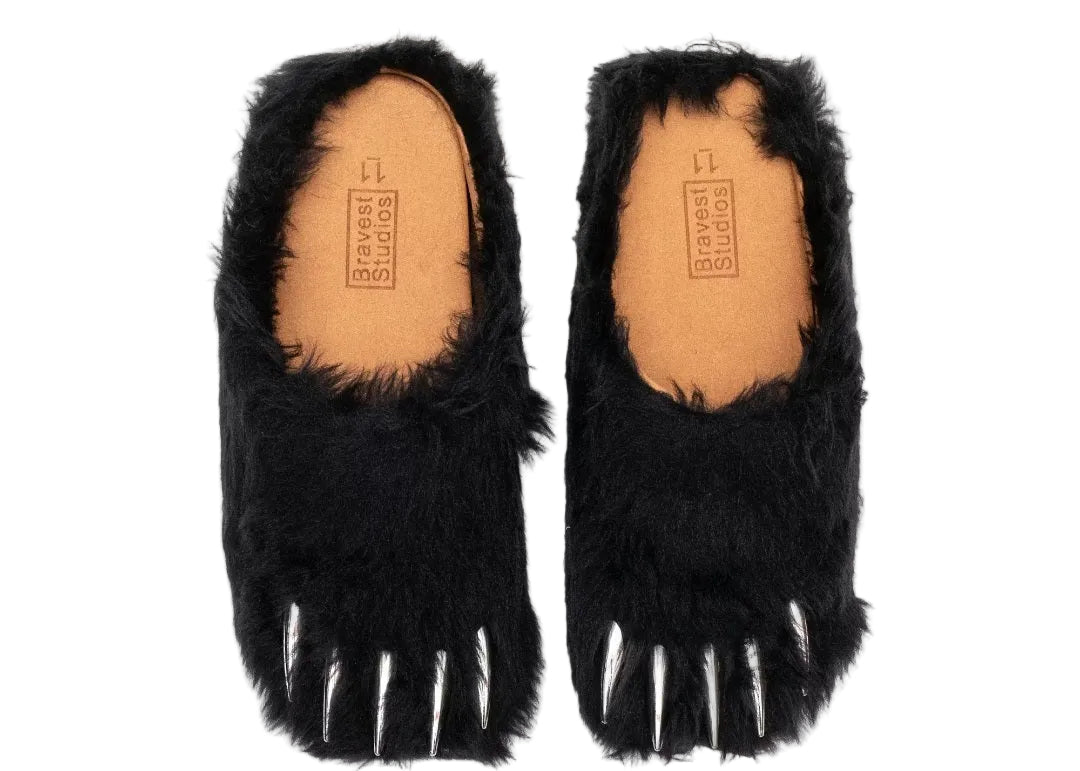 Bravest Studios Mens Black Bear Claw Mule Sandals
