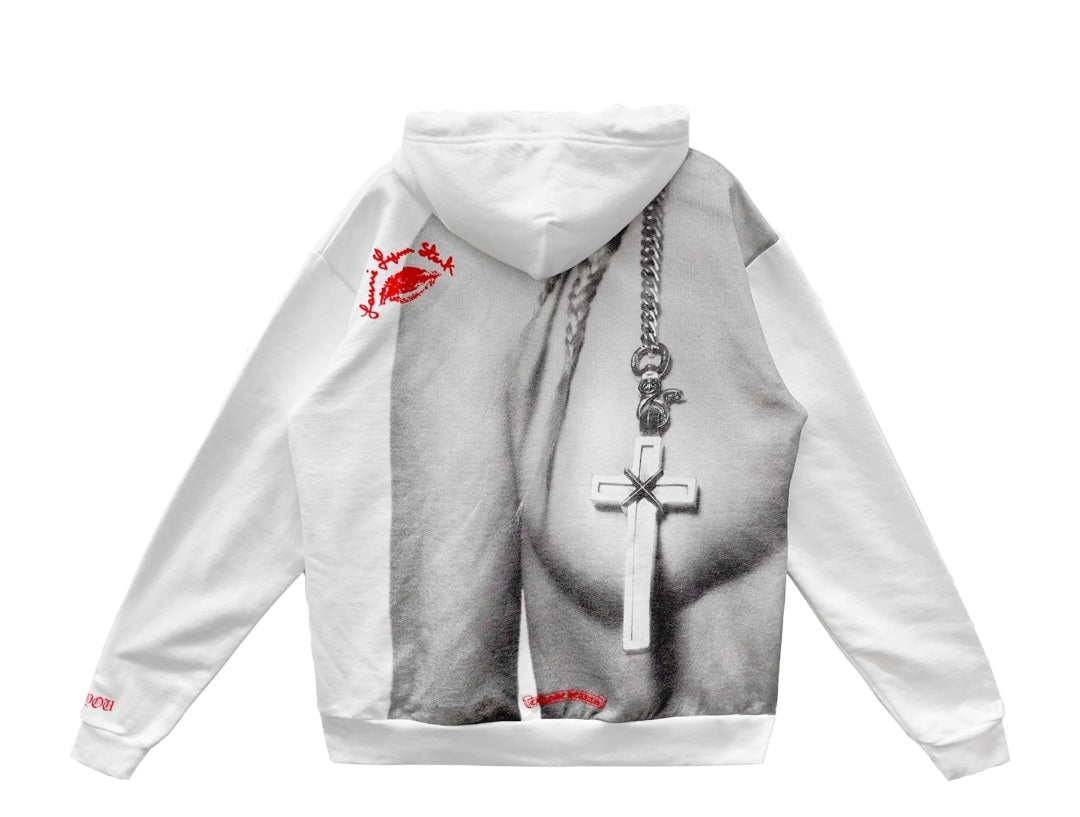 Chrome Hearts Portrait Print Red Letter Hoodie